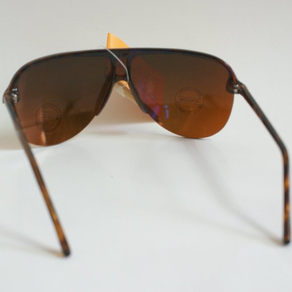 NWT TruVintage 1pc lens semi-rimless Sports Aviator w/iridium mirror sunglasses - Picture 3 of 4
